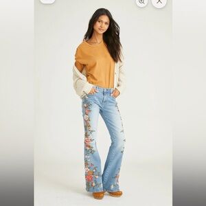 DRIFTWOOD Farrah Flare - Blush Plantation Wide Leg Jeans 27/34” Long
